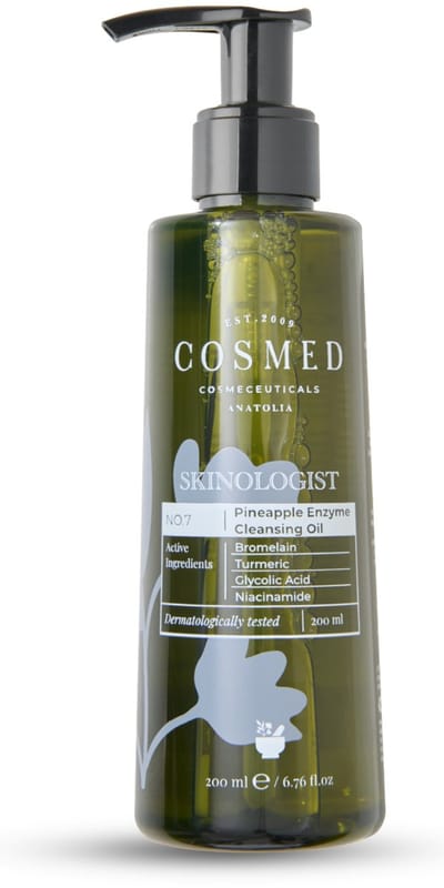 Cosmed Skinologist Pineapple Enzyme Cleansing Oil – Gezichtsreiniger – Reinigingsolie Gezicht met Bromelaïne, Niacinamide, Glycolzuur– Make up Remover – 200 ml