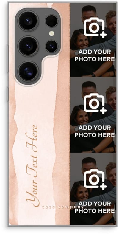 Gepersonaliseerd - Case Company® - Hoesje geschikt voor Samsung Galaxy S24 Ultra hoesje - Photostrip - Blush - Soft Cover Telefoonhoesje - Bescherming aan alle Kanten en Schermrand