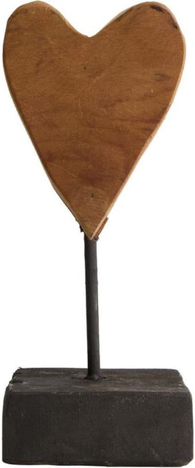 DoaBuy houten teak hart 26 cm natuur natuurlijk