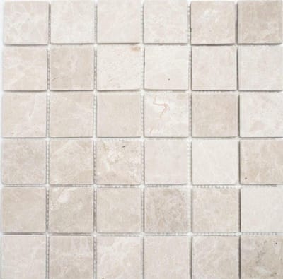Mozaïek Marmer - Natuursteen Tegels - Keuken Wandtegels - 48x48mm Steenformaat - 305x305mm Vel - Ivoor