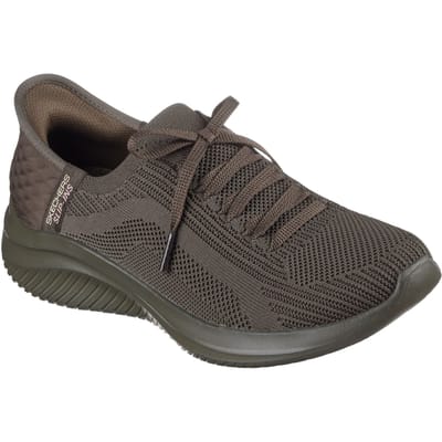 Skechers Ultra Flex 3.0 Pure Color Sneakers Voor Dames In Olijfgroen Textiel