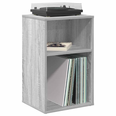 vidaXL - Platenkast - Grijs - Sonoma - 38 - x - 33 - x - 61 - cm - Bewerkt - hout