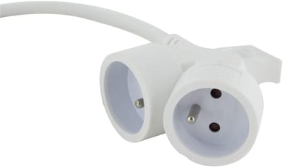Verlengsnoer met Dubbele Kop 5 Meter - 3x1,5mm² Wit