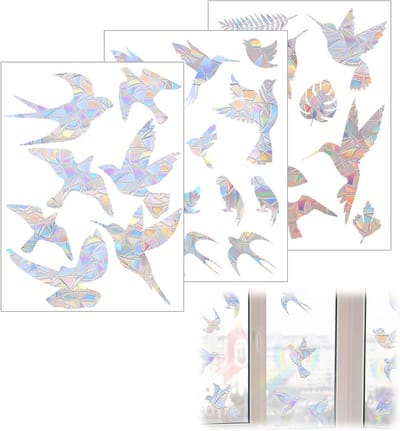 Anti-Collision Raamstickers voor Vogels, 32 Stuks, Bescherming tegen Raamimpact, Zonlicht Reflectie, Decoratieve Raamdecoratie