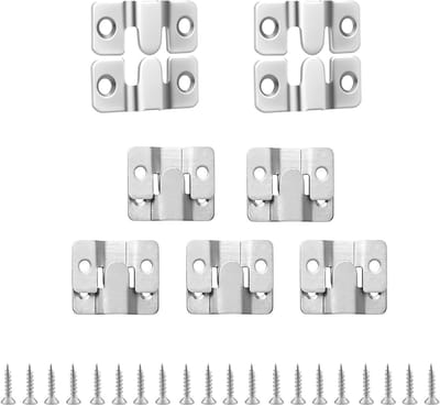 10 stuks zware lasten fotolijsten hangers roestvrij staal meubelverbinderhaken voor foto's, spiegels, wandhouder en meubelverbinders (44 x 19 mm - 10 stuks)