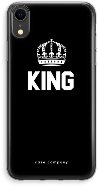 Case Company® - Hoesje geschikt voor iPhone XR hoesje - King zwart - Soft Cover Telefoonhoesje - Bescherming aan alle Kanten en Schermrand