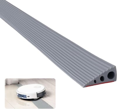 Drempelhulp PVC - Overgangsstrip Wielgoot - Gemakkelijk Passeren - Antislip Groeven Ontwerp - 90 cm Lang - Zwart