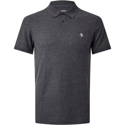 Original Penguin Heren Geborduurd Logo Poloshirt (Houtskool)