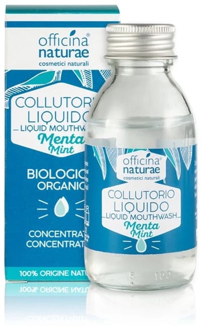 Biologische Munt Mondspoeling – 100 ml (Geconcentreerd, verdund te gebruiken) - tegen tandplak en tandsteen - zonder chloorhexidine, fluoride of sulfaten - Officina Naturae