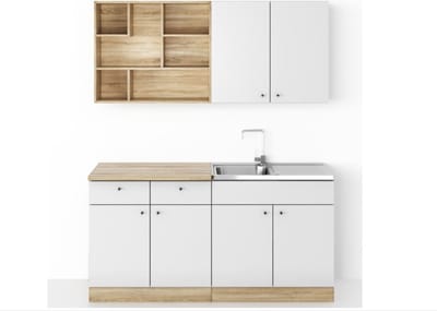 Keukenblok - Brina Kleine Keuken 160cm zonder apparatuur - KitchenettesDirect