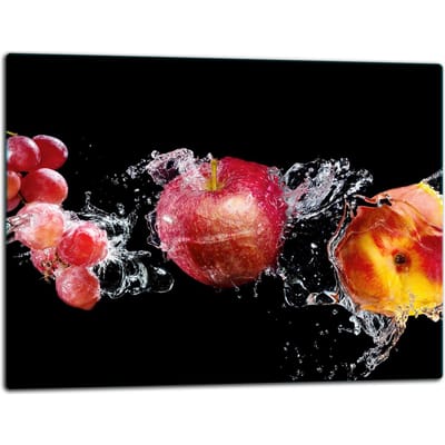 TMK ArtDeko - Glazen Snijplank - 52x40 cm - Inductie - Fruitmotief