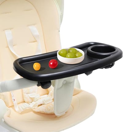 Kinderwagen Snackhouder - Babywagen Tafel - Onderweg Eten - 360 Graden Draaibaar - 39 x 19 cm - Zwart