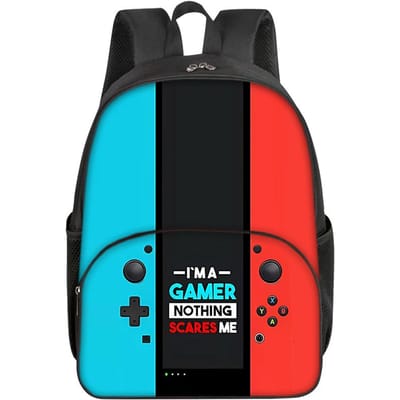 Casual Commute Spelcomputer Ronde Voorzak Rugzak Voor Jongens/Meisjes Beste Cadeaus 2D Platte Cartoon Schooltas Voor Kinderen blue