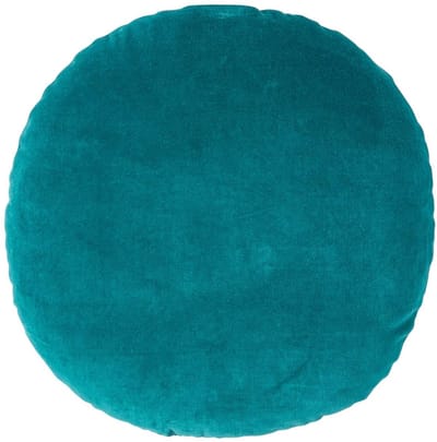 Homescapes Fluwelen kussen, 40 cm rond, smaragdgroen