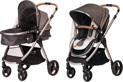 Babyono - Klamboe / Muggennet voor kinderwagen - Universeel - Zwart