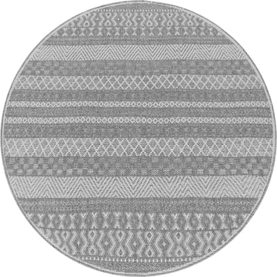 Binnen- en buitenkleed Verona wit 160 cm rond