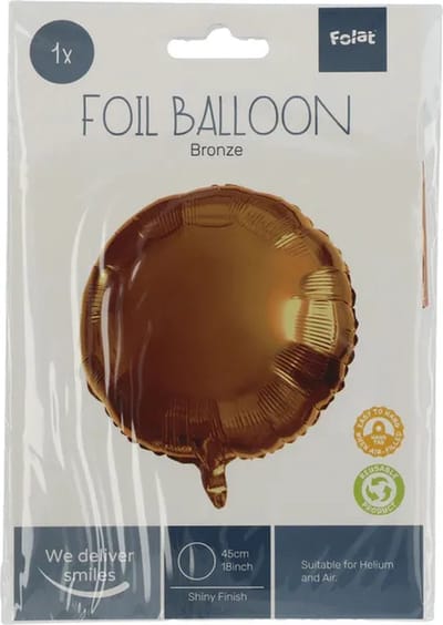 Folat - Folieballon Rond Brons - 45 cm