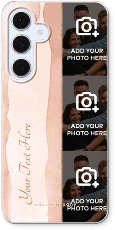 Gepersonaliseerd - Case Company® - Hoesje geschikt voor Samsung Galaxy S24 FE hoesje - Photostrip - Blush - Soft Cover Telefoonhoesje - Bescherming aan alle Kanten en Schermrand