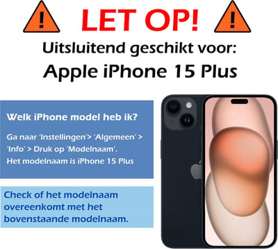 Screenprotector - Geschikt voor Apple iPhone 15 Plus - Full Cover - Gehard Glas - Beschermglas - Tempered Glass - Screen Protector