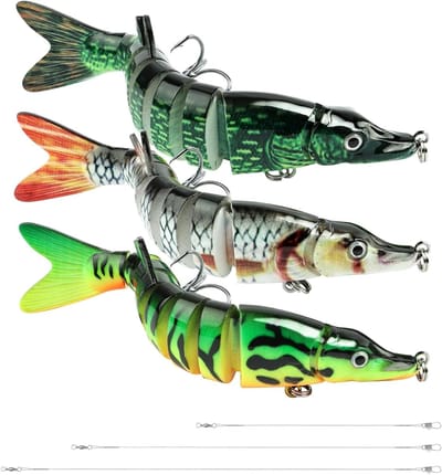 3 Stuks Wobblers en Dobbler Pike - Vissen met Jerkbait, Ideaal voor Zoet en Zout Water, Perfect voor Hobby- en Professionele Vissers