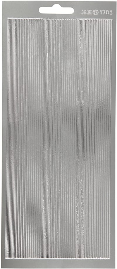 Stickers, randen, vel 10x23 cm, zilver, 1 vel