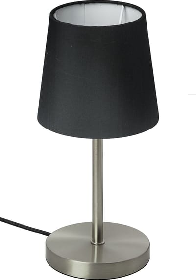 Trango Bedlampje 2017-07B *BLACKY* Tafellamp met stoffen kap in zwart incl. 1x E14 lamphouder, lamp, vensterbank, tafellamp, bedlampje voor slaapkamer