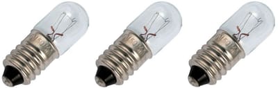 Signaallamp E10 55V 4W - 66 mAh - 3 stuks - T10 Gloeilamp Ø10mm - 28mm - 2500K - Dimbaar