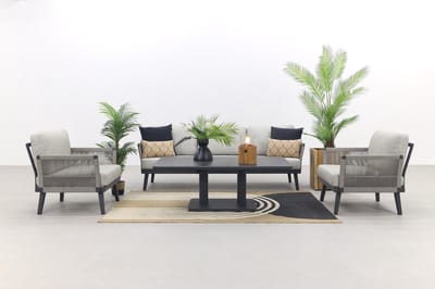 Durban/Medina verstelbare stoel-bank loungeset - 4-delig - Op=Op
