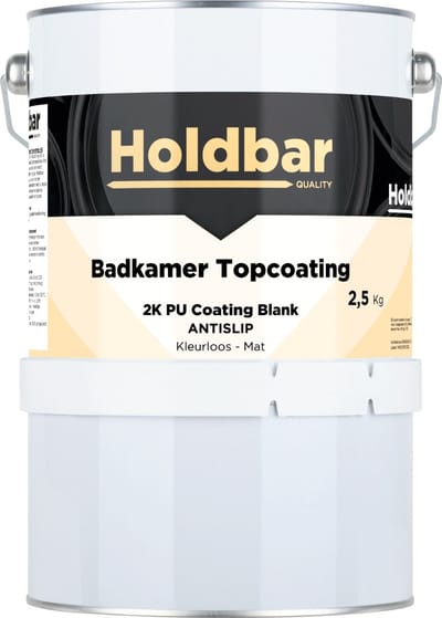 Holdbar Badkamer Topcoating Mat Antislip 2,5 kg - Badkamerverf - Transparant - Glashelder - Tegelverf - Waterdichte Badkamer verf - Ook Toepasbaar in douchecel - Gemakkelijk te reinigen - Mat- Zijde- en Hoogglans - 2 Componenten