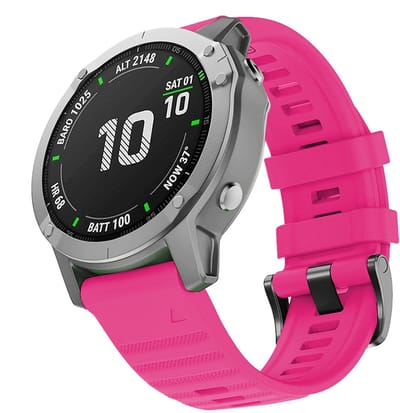 By Qubix - Geschikt voor Garmin bandje - 26mm Quickfit - Siliconen bandje - Roze - Geschikt voor Garmin Epix Pro Gen 2 (51mm) / Quatix 7X / 6X & Tactix 7 (pro)