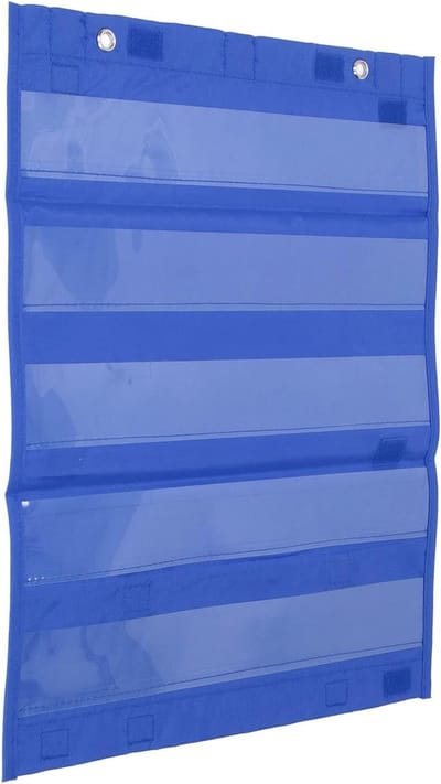 Magnetisch Pocket Diagram voor Dagelijkse Planning, Visueel Lesrooster met 5 Rijen voor Thuis of Klaslokaal, Polyester PVC 42 x 35 x 1 cm, Organisatie en Tijdbeheer