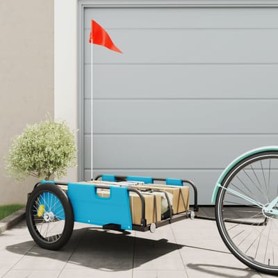 vidaXL - Fietstrailer - oxford - stof - en - ijzer - blauw