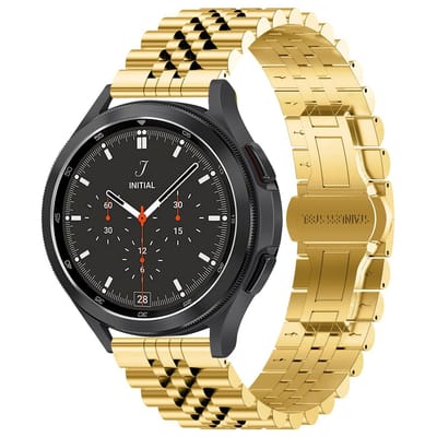 By Qubix - Geschikt voor Garmin bandje - Stalen band - Goud - Geschikt voor Garmin Approach S12 / S40 / S42 - Smartwatch bandje 20mm