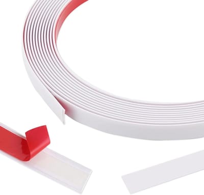 Decoratieve zelfklevende strips van 10 m x 1 cm in mat wit, PVC wandstrips en randbescherming voor muren, plafonds, spiegellijsten en tegels met stucwerk en plafondstrip. Perfect voor interieurdecoratie.