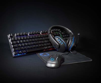 Nedis PC Gaming Set 4-in-1 – Qwerty US – Toetsenbord – Muis – Headset – Muismat – LED Verlichting