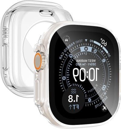 Waterdichte Beschermcase voor Apple Watch Series Ultra 3/Ultra 2/Ultra 49mm, 360 Graden Bescherming, Tempered Glass, Geschikt voor Mannen en Vrouwen, Duidelijk Design