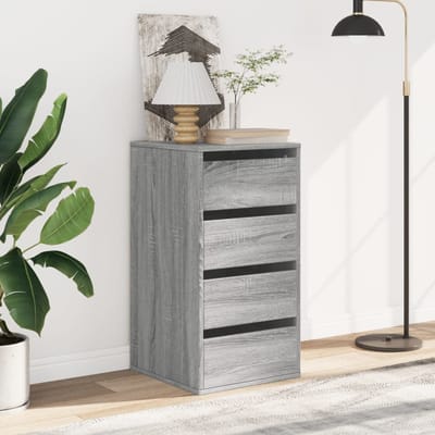 vidaXL - Ladekast - 40x41x76 - cm - bewerkt - hout - grijs - sonoma - eikenkleurig