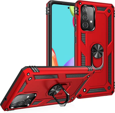Coverup Hoesje - Geschikt voor Samsung Galaxy A52 / A52s Hoesje - Coverup Ring Kickstand Back Cover - Rood