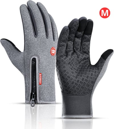 Livano Handschoenen - Touchscreen Handschoenen - Fietshandschoenen - Winter - Heren - Wielrenhandschoenen - Grijs - Maat S