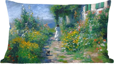 Sierkussens - Kussentjes Woonkamer - 60x40 cm - Kat - Vrouw - Bloemen - Huis
