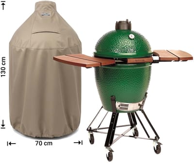 Raffles Covers Big Green Egg / Kamado hoes - 70 x 70 H: 130 cm - RBGE70long - Waterdicht - Ademend - UV-bestendig - Elastisch rijgkoord - Big Green Egg / Kamado Accessoires - Hoes voor BBQ + Tafel