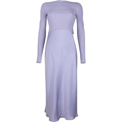 AllSaints Hera Dress Lilac Size: L | Midi Dresses Outlet | Dames | Paars