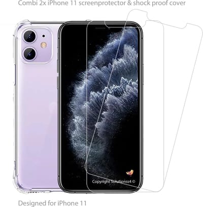 Combi geschikt voor iPhone 11 Hoesje - 2x - screenprotector - transparant