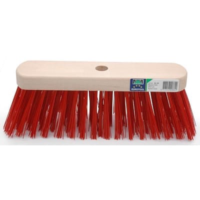 MM Eurotool Straatbezem FSC 29 cm met harde rode kunstvezels voor grof vuil