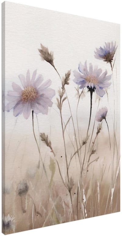 Canvas Schilderij - Flower aquarel 1 100x150 cm - Bloemen en Planten Wanddecoratie Woonkamer & Slaapkamer