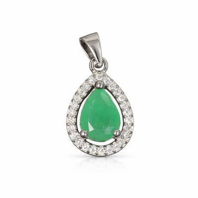 Gecertificeerde Natuurlijke Zambia Smaragd Hanger – 19 mm – 925 Sterling Zilver – Inclusief Bangkok Gemlab Rapport
