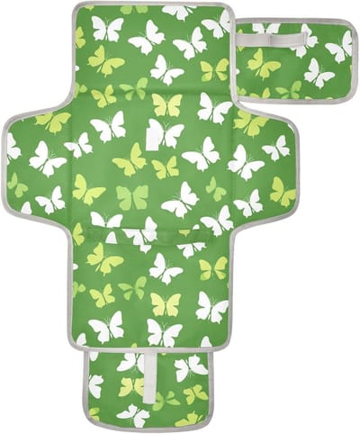 Herbruikbaar Aankleedkussen Baby - Draagbaar Verschoningsmatje - Onderweg Verschoonen - Waterdicht Lekvrij Ontwerp - 62 x 30 cm - Vlinders
