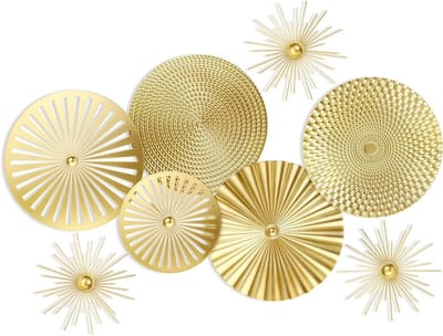 Gouden Wanddecoratie - Metaal Sterren - Woonkamer Aankleden - Set van 8 - Tot 30 cm - Goud