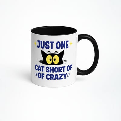 Just One Cat Short of Crazy Mok - Unieke Kattenliefhebber Koffiemok