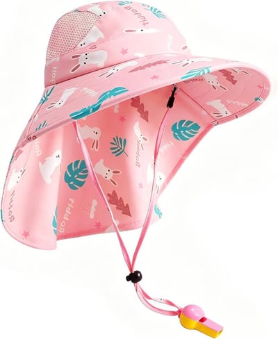 Zonnehoed Kinderen - Zomerhoed Meisjes - Strand en Vakantie - UV Bescherming 50 - 48-52 cm hoofdomtrek - Paars
